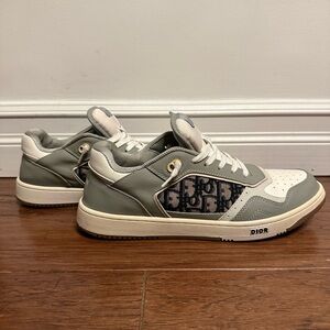 Dior Homme B27 Grey Leather Low-Top Sneakers Size 12 / UK 11 / EU 46